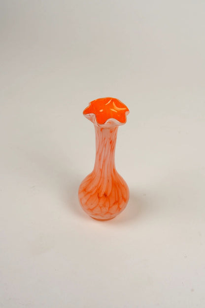 Venetian Ruffle Top Glass Art Vase