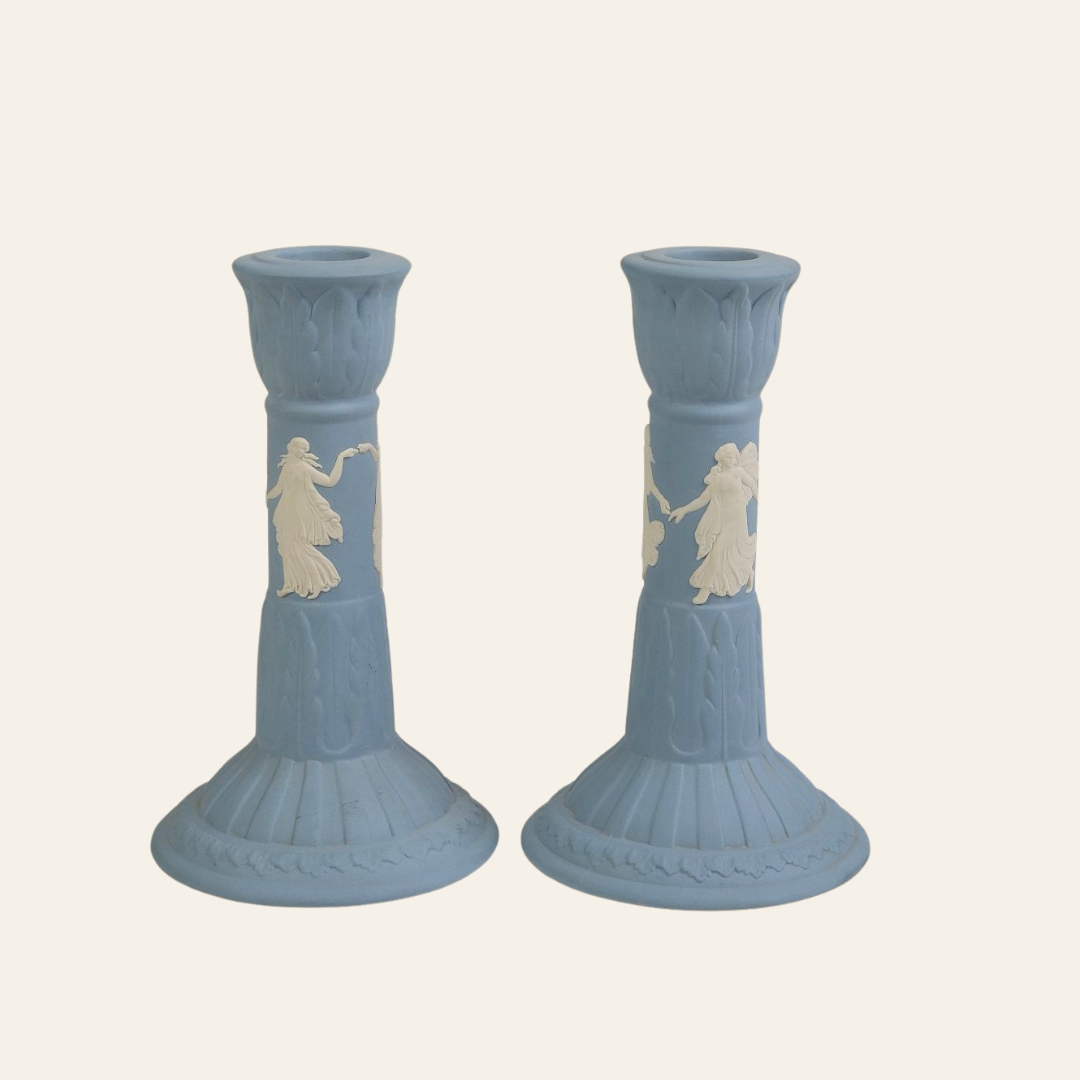 Wedgwood Jasperware Neoclassical Candlesticks