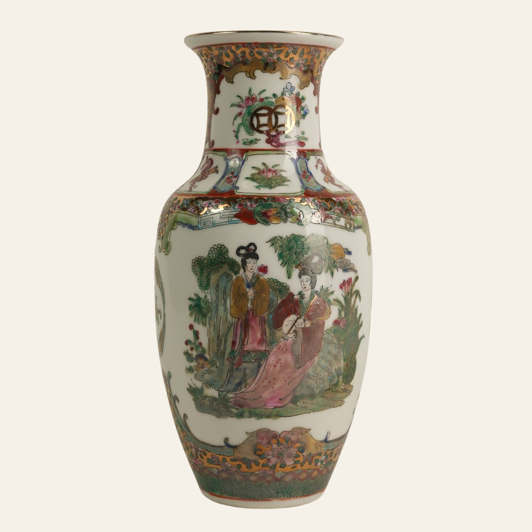 Hand-Painted Chinese Porcelain Vases | Set of 2