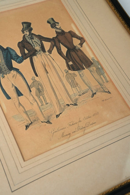 Framed Regency Fashion Plate Print