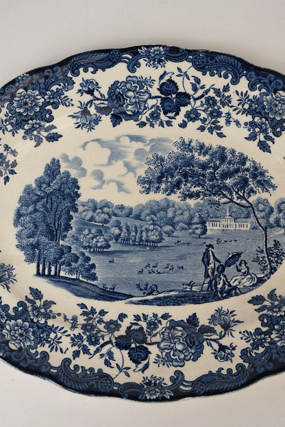 Vintage Hand Engraved Staffordshire Platter