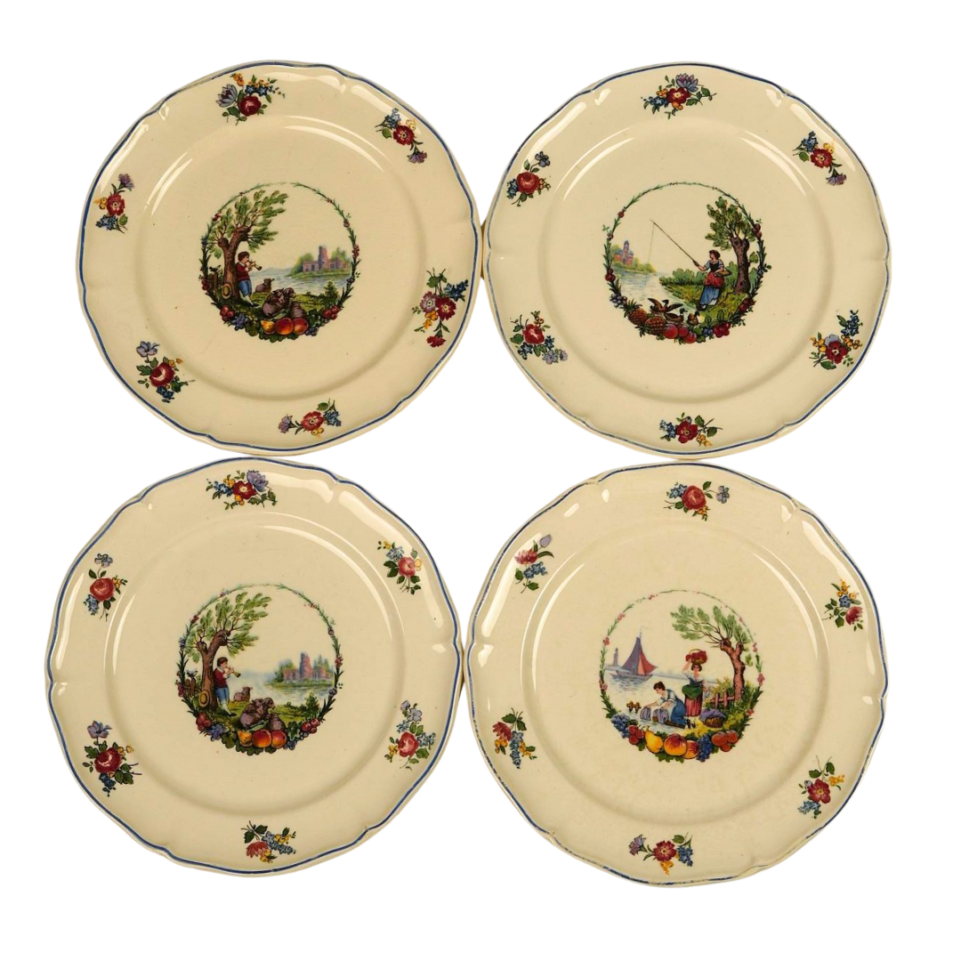 Antoine Watteau Inspired Pastoral Plates | Set of 4