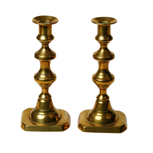 Victorian Brass Candle Holders