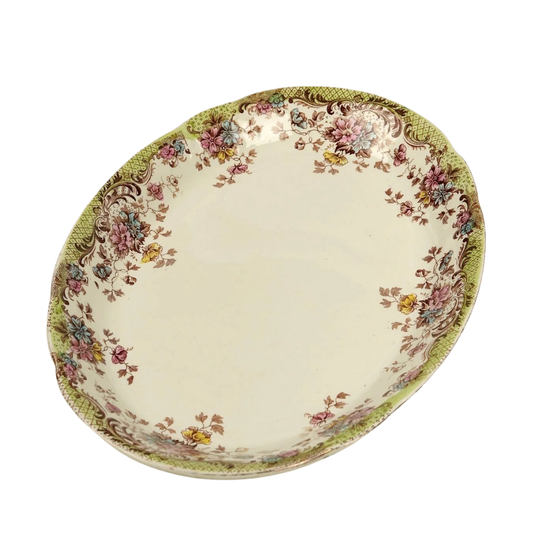 Antique William Northwood “Maine” Pattern Floral Platters | Set of 3