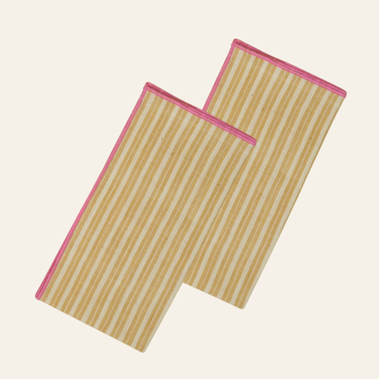 Handloom Cotton Stripe Napkins | Set of 6