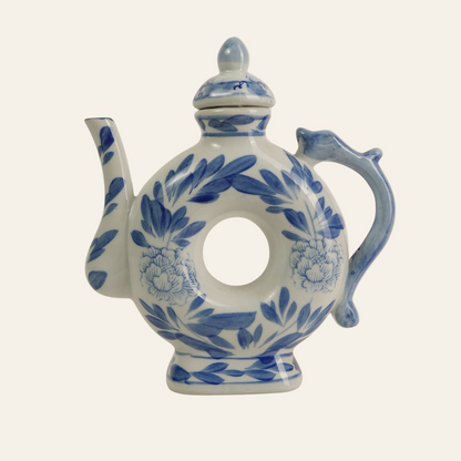 Blue and white ceramic teapot 