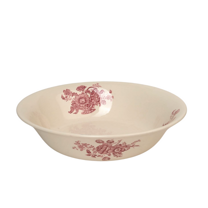 Burgundy Floral Serving Bowl