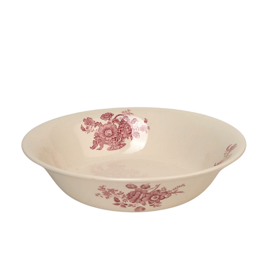 Burgundy Floral Serving Bowl