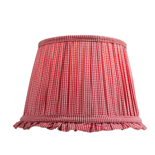 Red Gingham Frill Lampshade