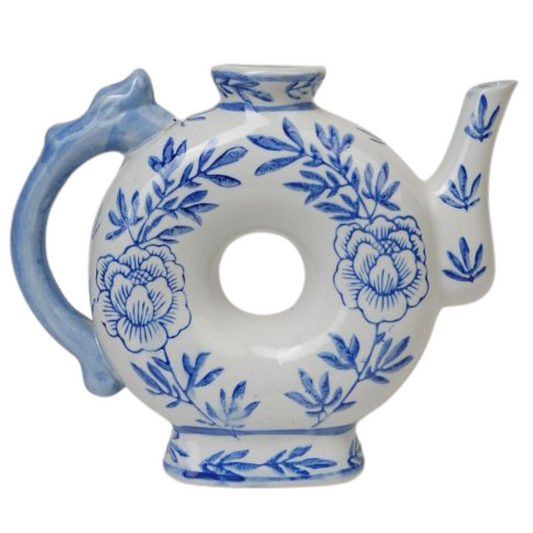 Blue Vintage Doughnut-Shaped Kettle