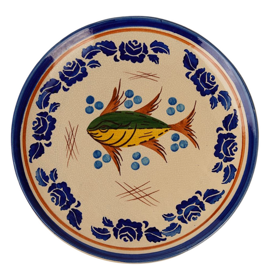 Vintage Mediterranean Fish Plate | Large