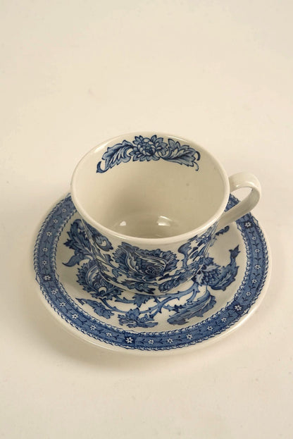 Vintage Ridgway "Jacobean" 14-Piece Ironstone Tea Set, England, c. 1960s