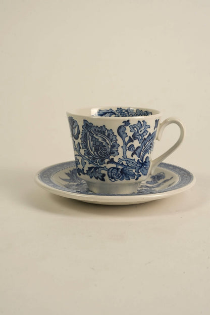 Vintage Ridgway "Jacobean" 14-Piece Ironstone Tea Set, England, c. 1960s