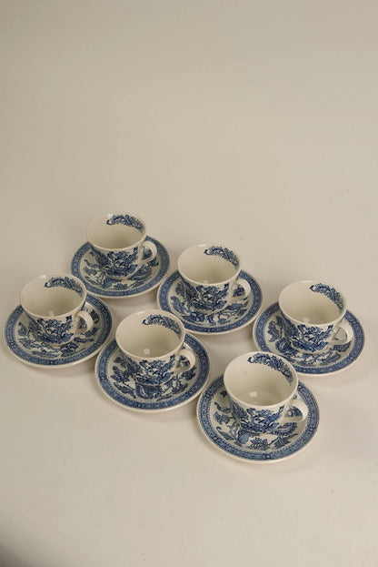 Vintage Ridgway "Jacobean" 14-Piece Ironstone Tea Set, England, c. 1960s