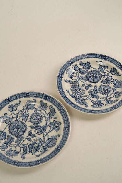 Vintage Ridgway "Jacobean" 14-Piece Ironstone Tea Set, England, c. 1960s