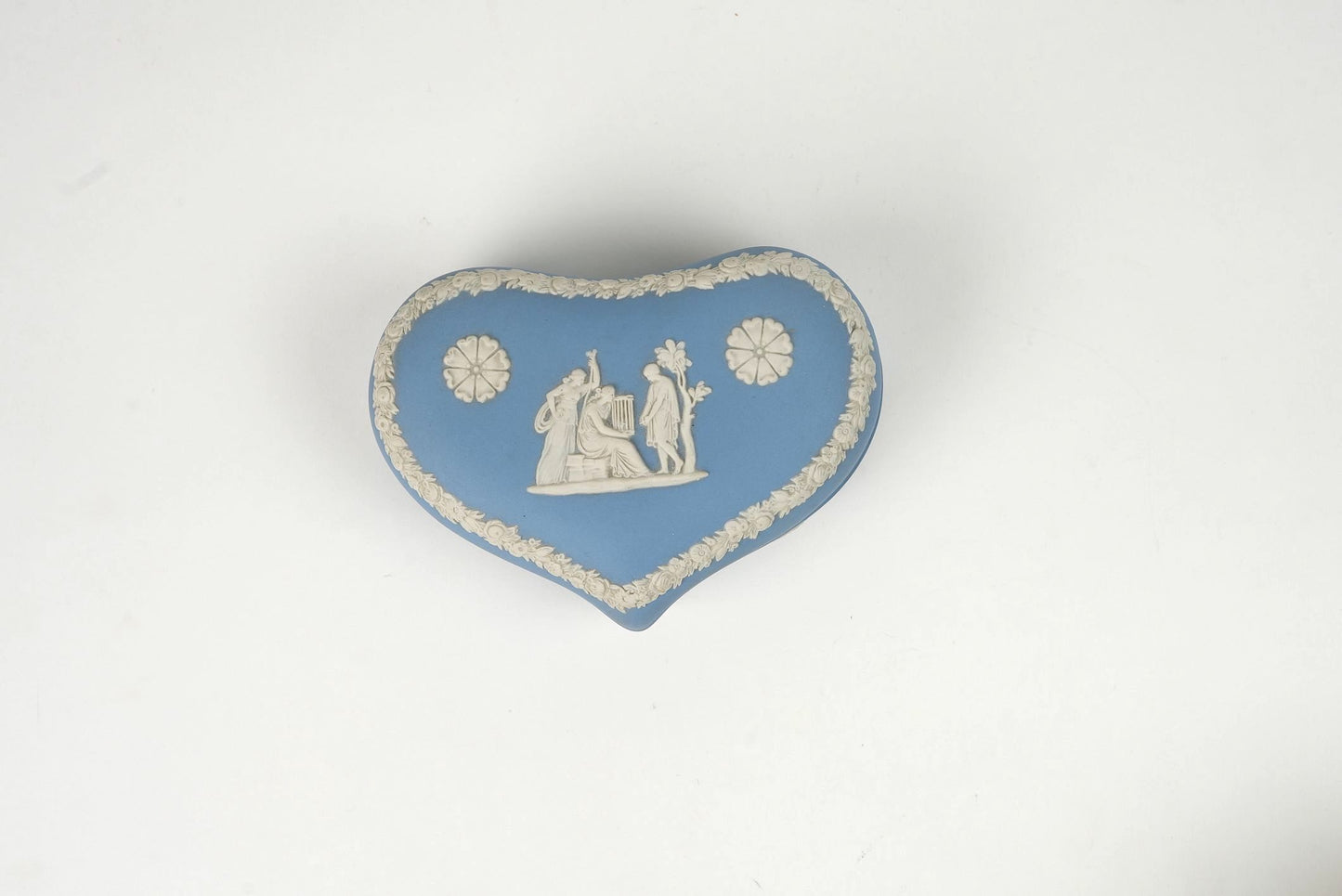 Blue Vintage Wedgwood Heart-Shaped Trinket Box