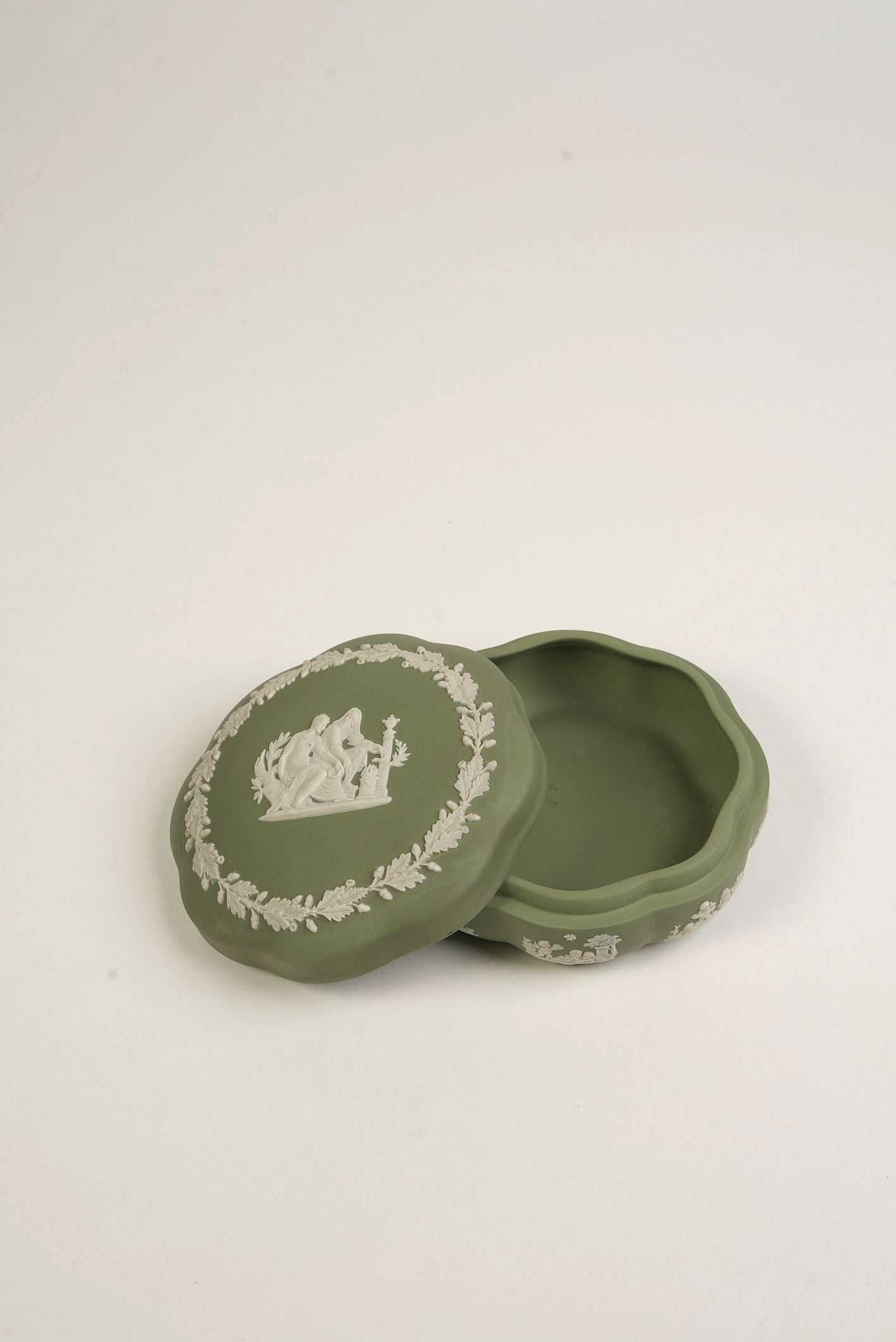 Jasperware Wedgwood Green Trinket Box