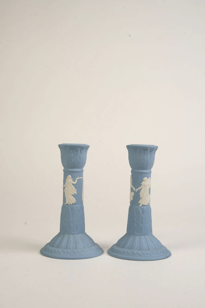 Wedgwood Jasperware Neoclassical Candlesticks
