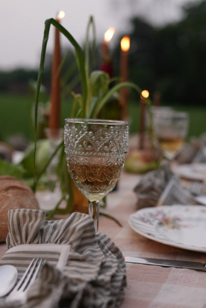 Embossed Wine Goblets | Set of 2