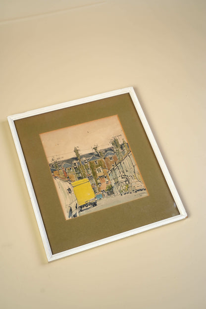 "Worthing Mews" — Vintage Watercolour by K.T. Adams, 1979