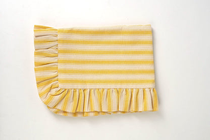 Yellow & White Stripe Table Mats | Set of 2