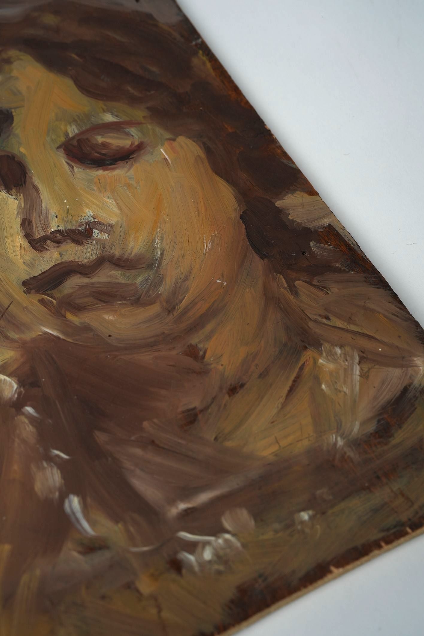 Vintage Portrait, Oil on Wooden Board