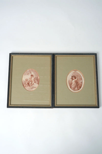 Framed Print with Classical Cherub Motif