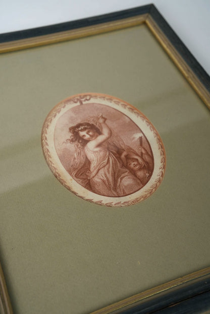 Framed Print with Classical Cherub Motif