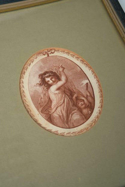 Framed Print with Classical Cherub Motif
