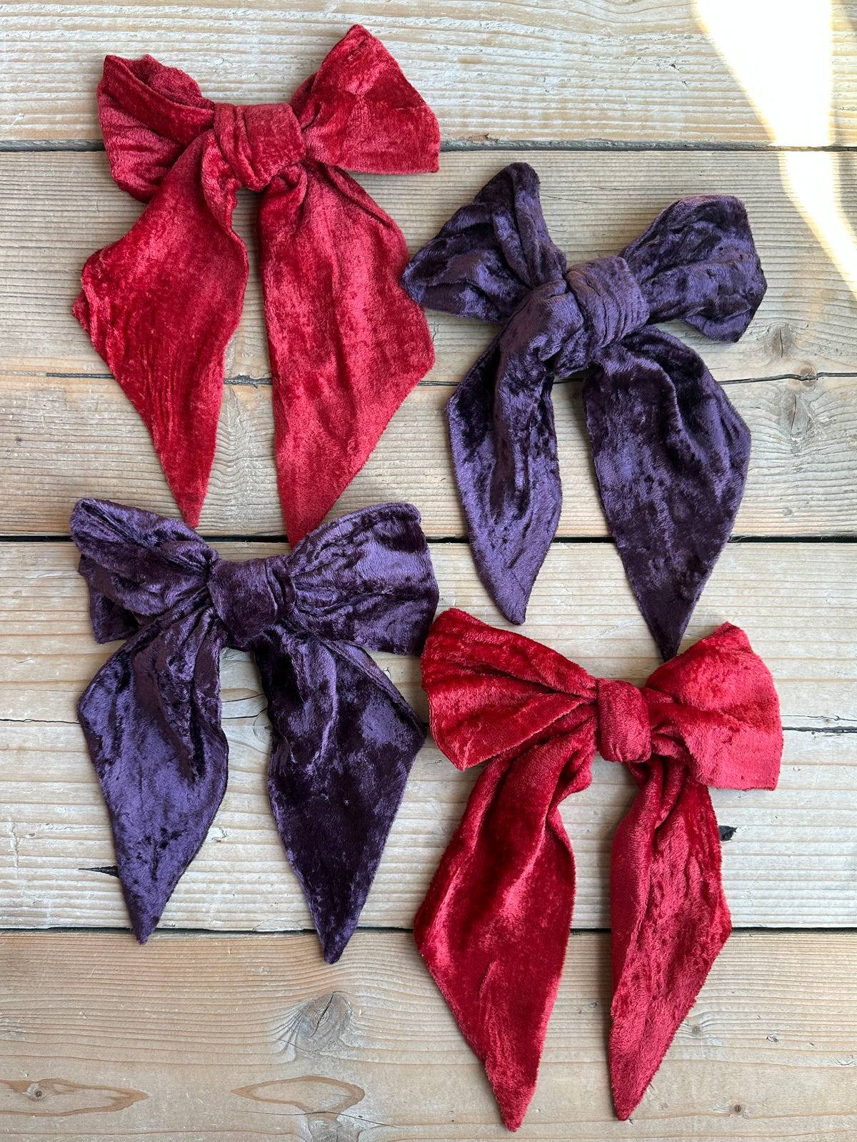 Red Velvet Christmas Bows | Set of 2