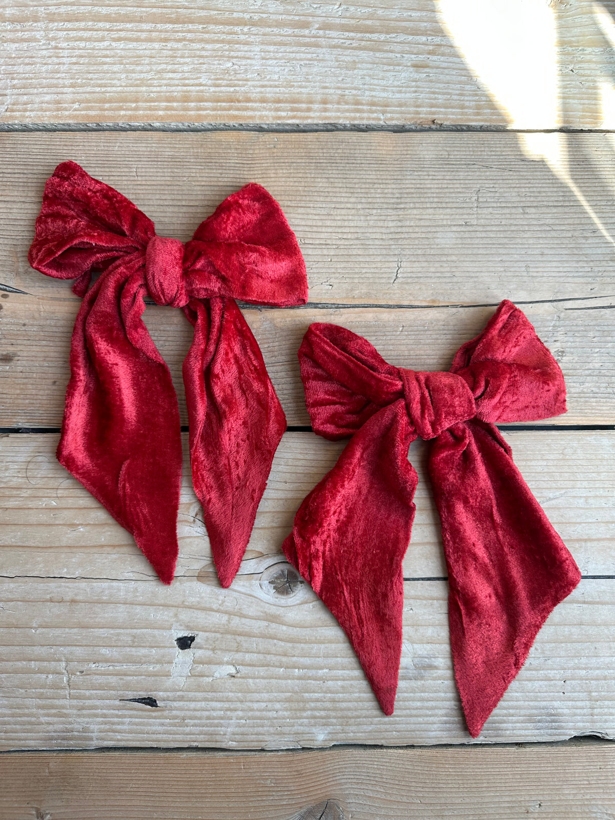 Red Velvet Christmas Bows | Set of 2