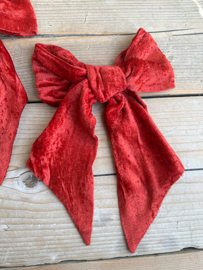 Red Velvet Christmas Bows | Set of 2