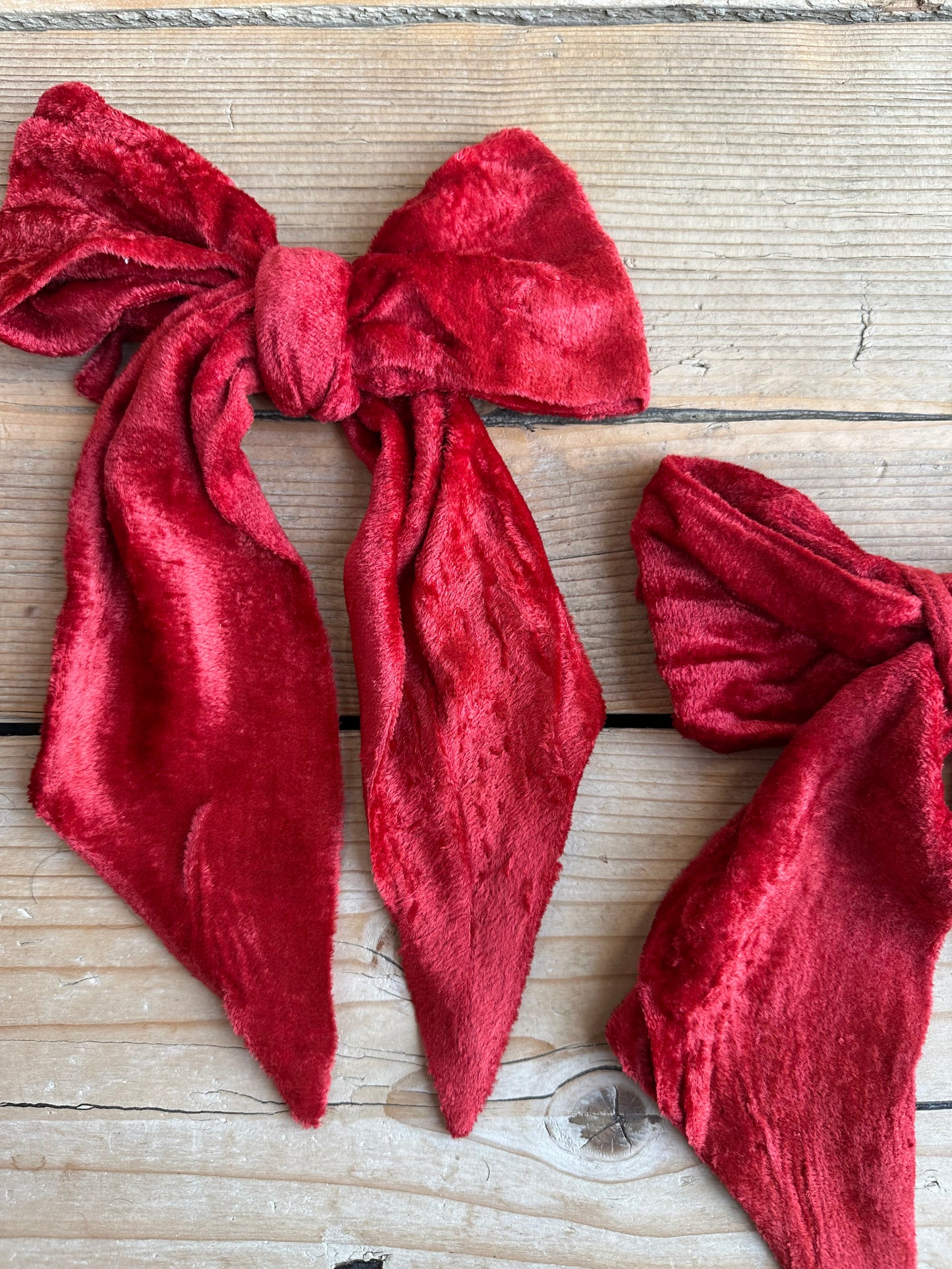Red Velvet Christmas Bows | Set of 2