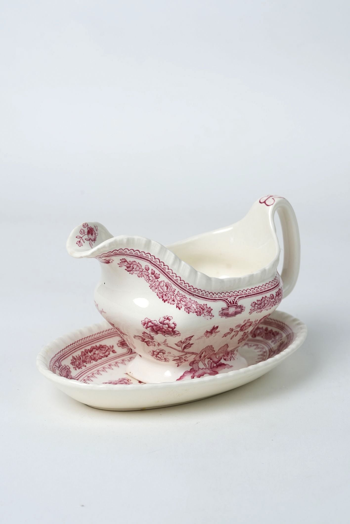 Mason's Ironstone Manchu Gravy Boat & Platter