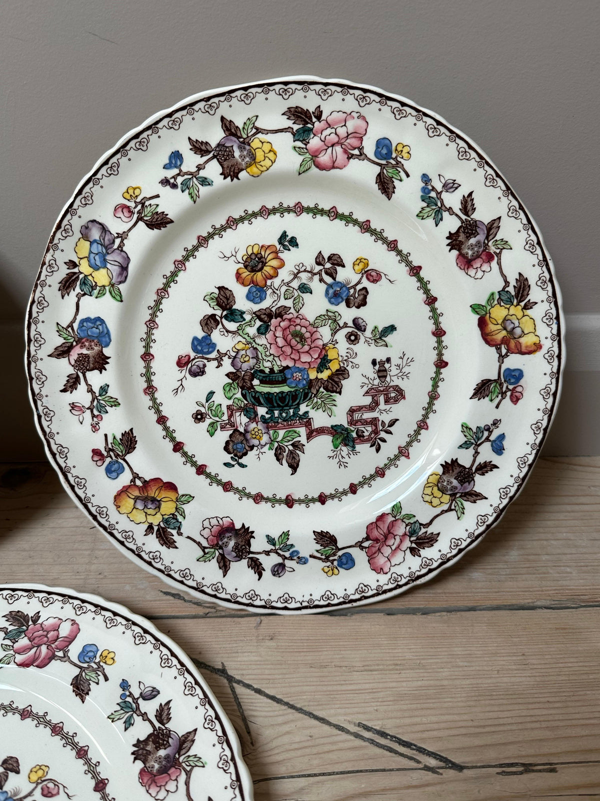Mason's Ironstone Nabob Pattern Dinner Plates, Set of 2