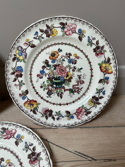Mason's Ironstone Nabob Pattern Dinner Plates, Set of 2
