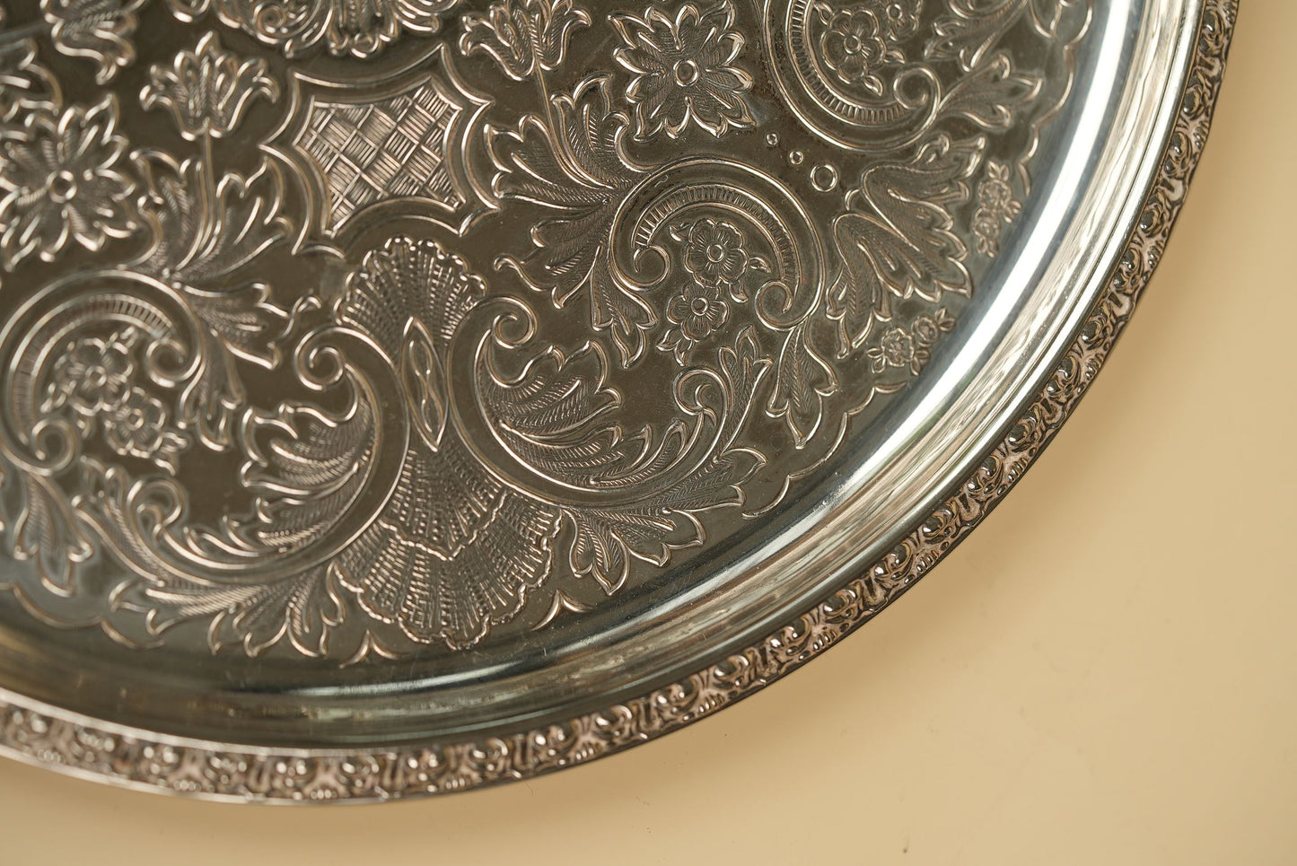 Silver-Plated Engraved Serving Tray