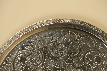 Silver-Plated Engraved Serving Tray