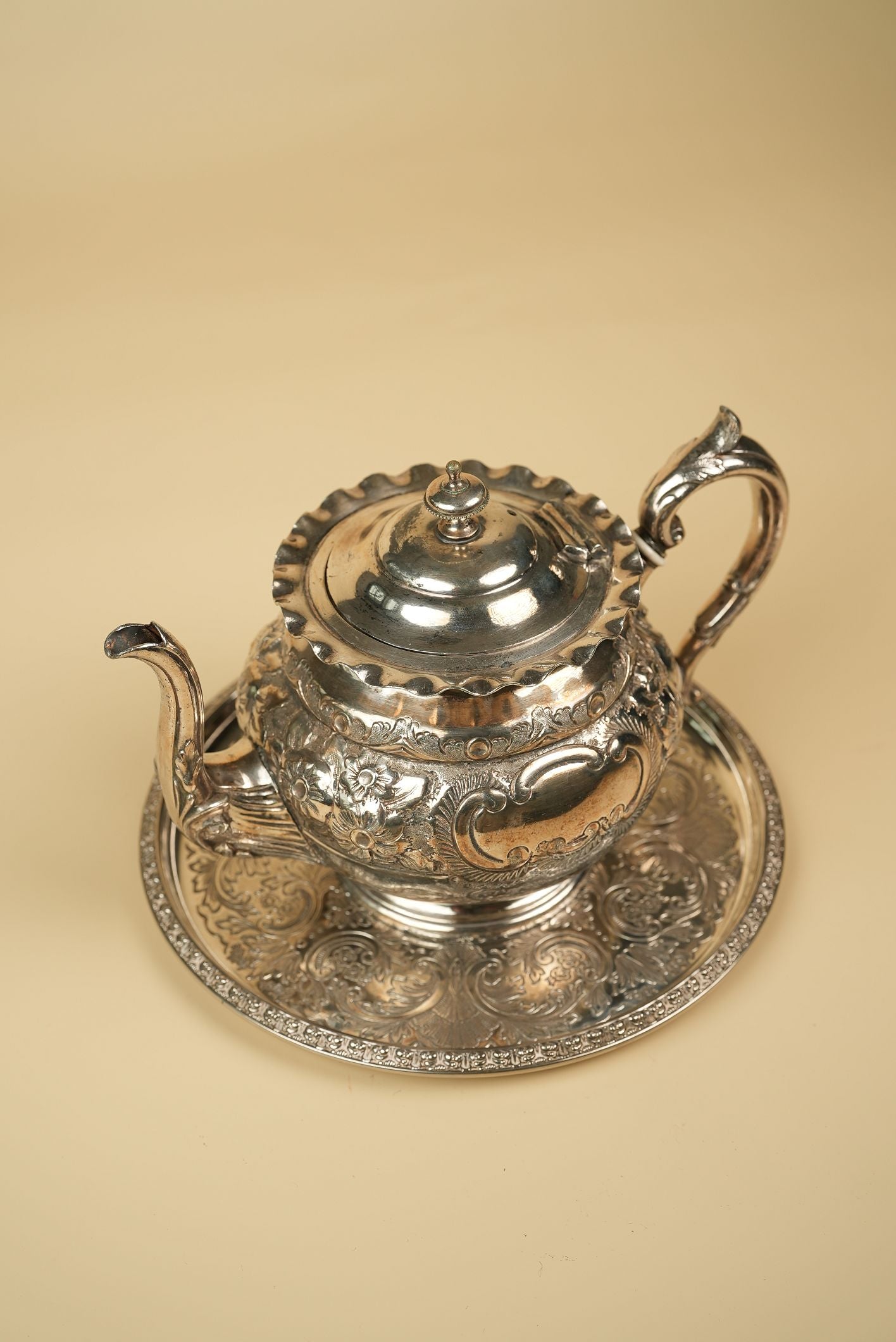 Silver-Plated Engraved Serving Tray