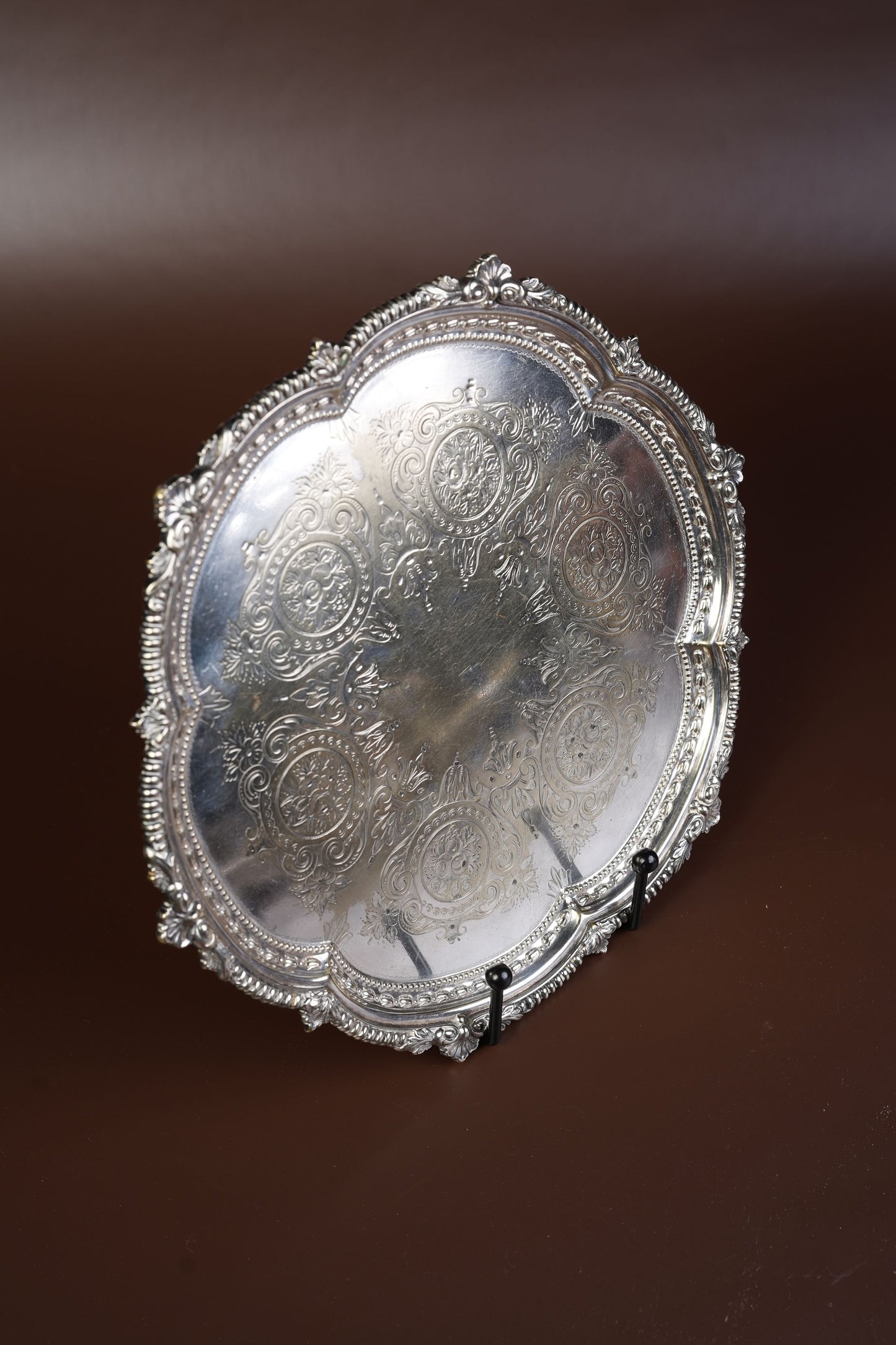 Silver-Plated Engraved Tray