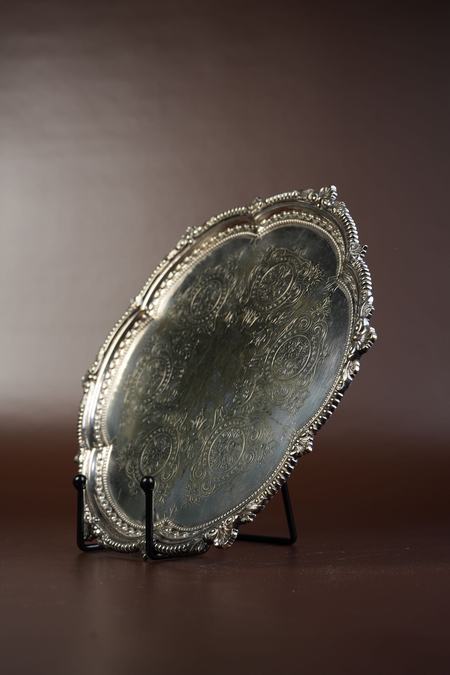 Silver-Plated Engraved Tray