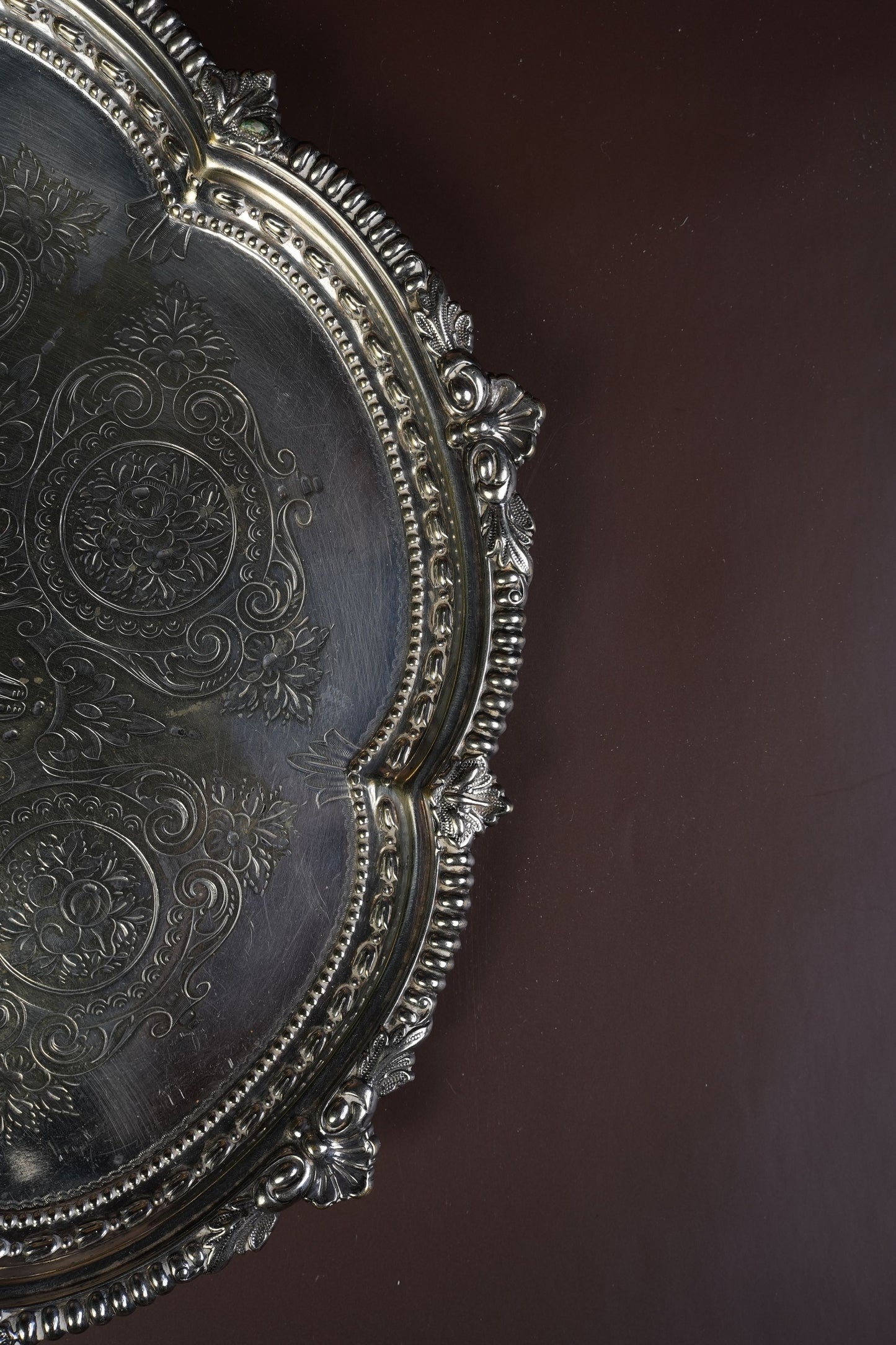 Silver-Plated Engraved Tray