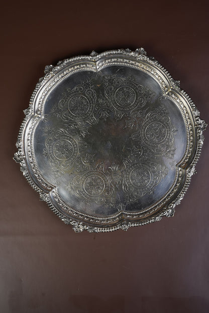 Silver-Plated Engraved Tray