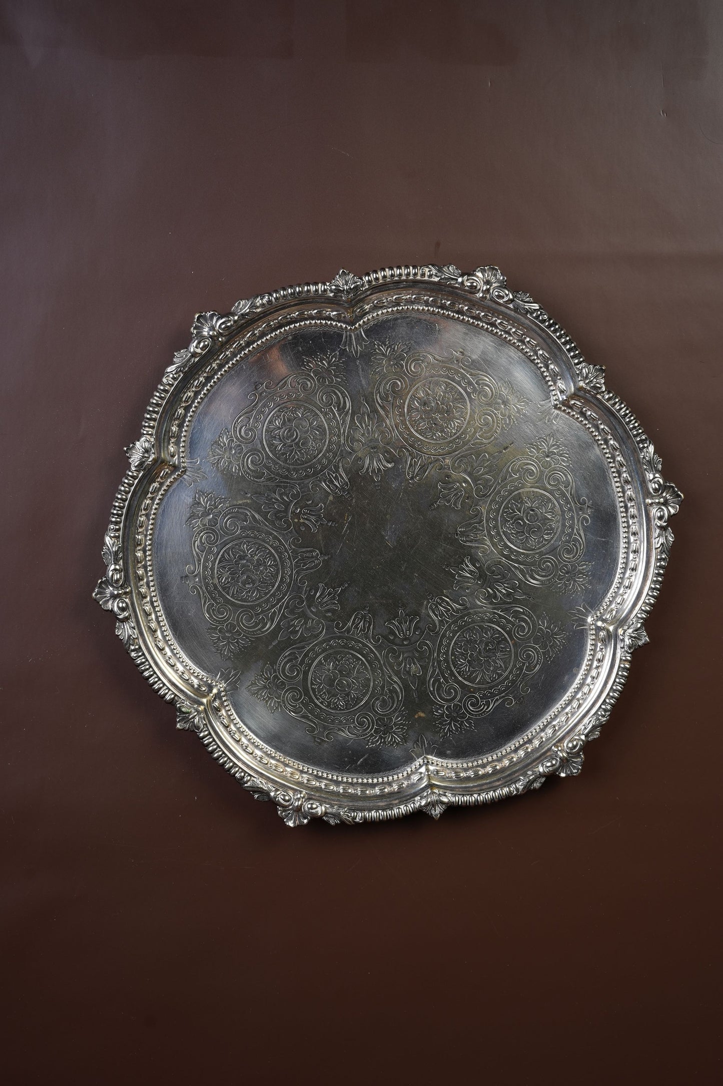 Silver-Plated Engraved Tray