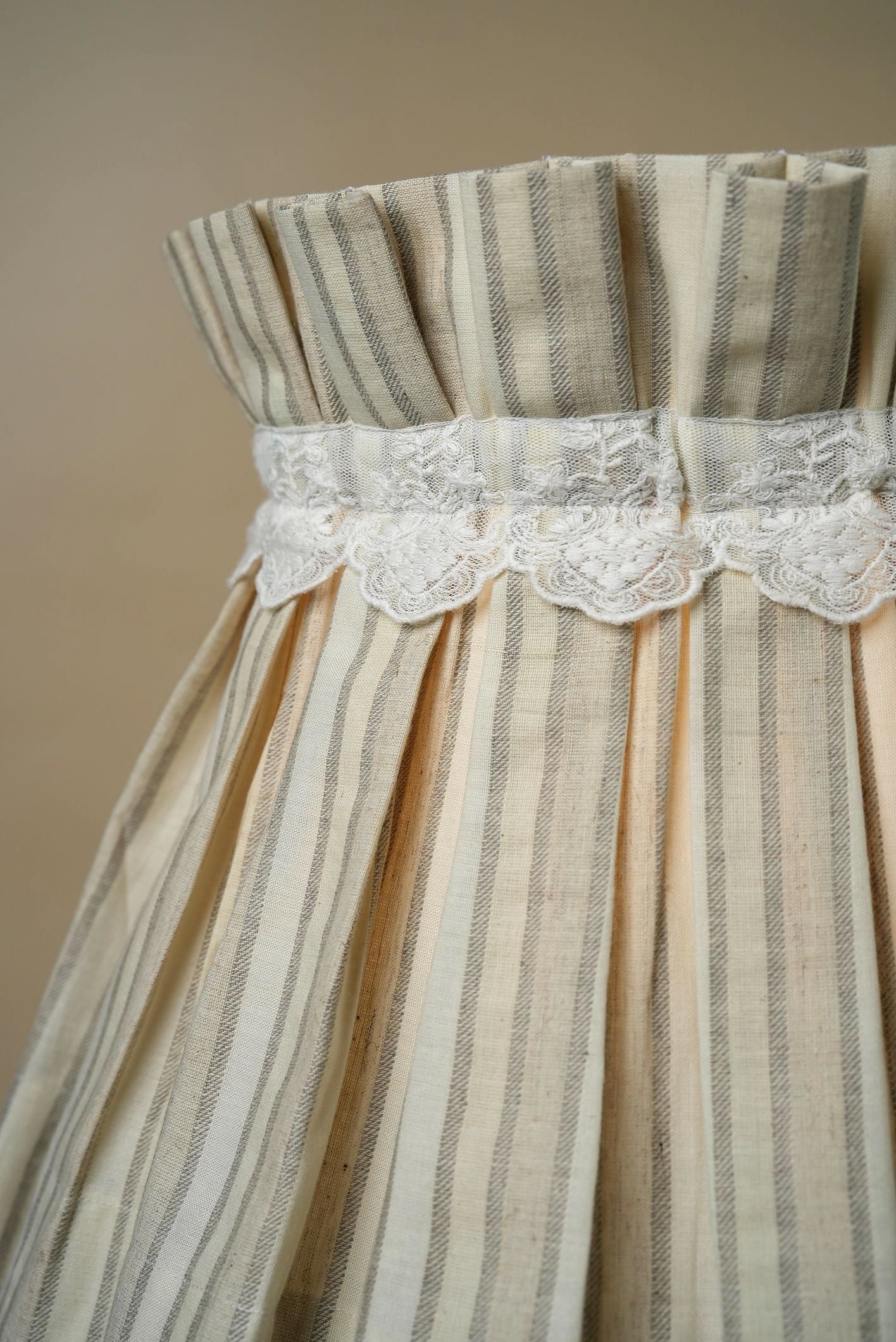 Pleated Cotton & Lace Shade
