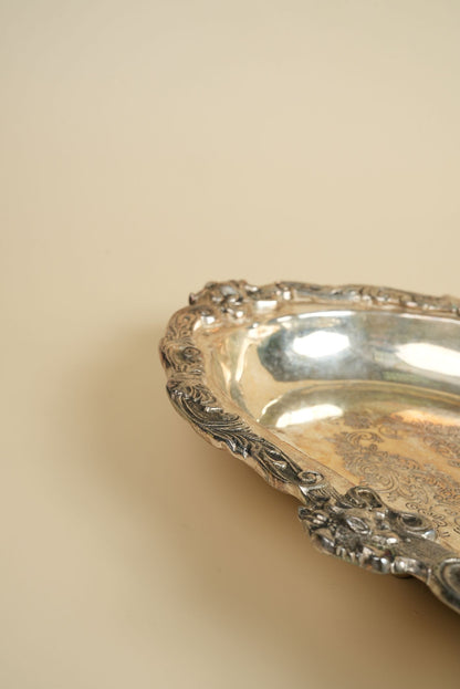 Ornate Silver-Plated Engraved Tray