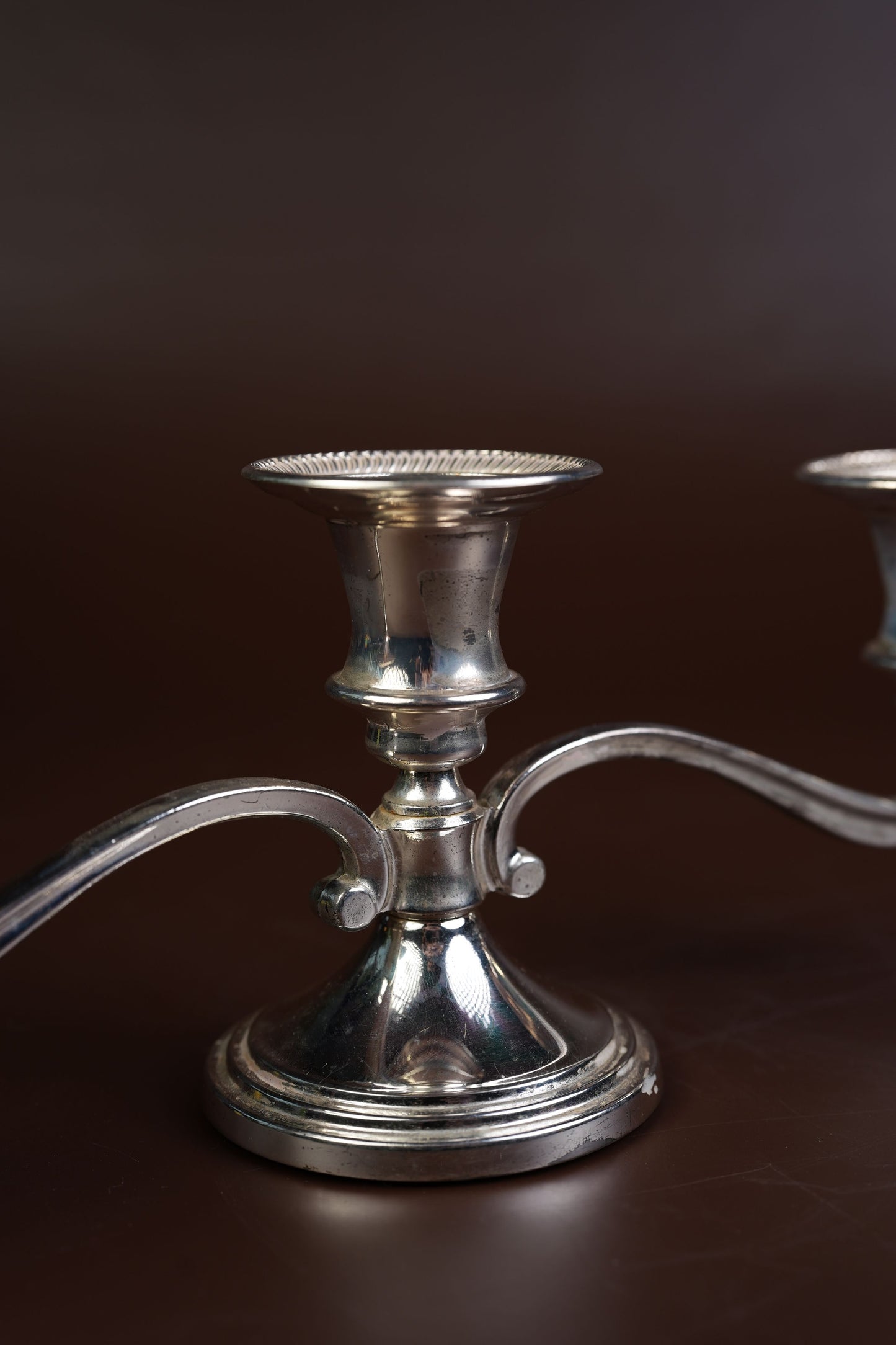 Silver-Plated Three-Arm Candelabrum