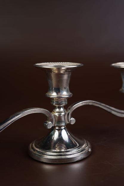 Silver-Plated Three-Arm Candelabrum
