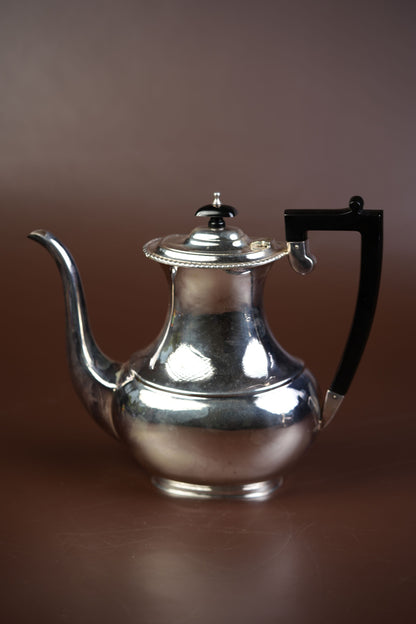 Victorian Silver-Plated Coffee Kettle with Ebonised Handle